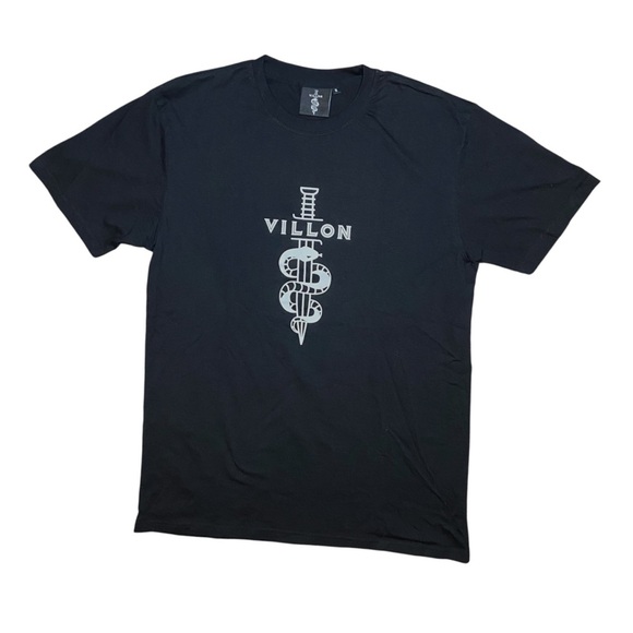 Men’s Black White T-Shirt Snake Dagger Graphic Size Small Short Sleeve Crewneck - Picture 1 of 4